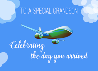 Airplane Day for GRANDSON Adoption with Green Airplane