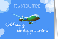 Airplane Day for Friend Adoption with Green Airplane card