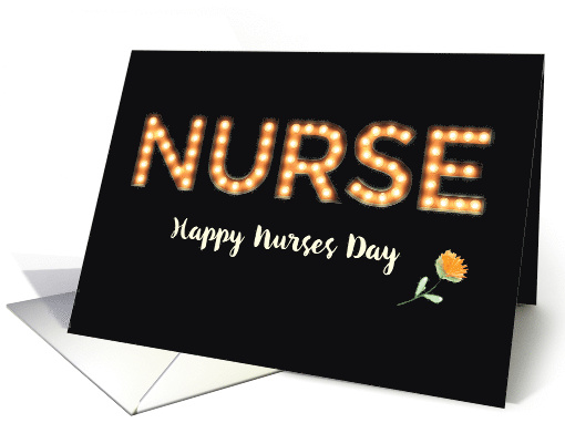 Nurse Nurses Day Marquee Light Bulb Letters Orange Flower... (1428534)