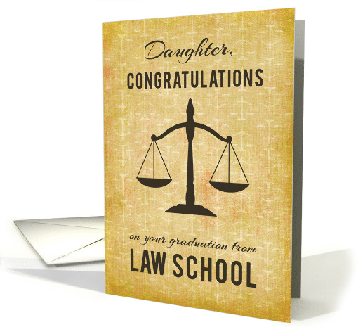 Daughter Law School Graduation Congratulations Scale of Justice card