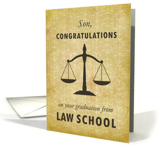 Son Law School Graduation Congratulations Scale of Justice card