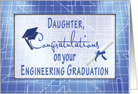 Daughter Engineering Graduation Congratulations Blueprints card