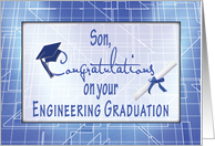 Son Engineering Graduation Congratulations Blueprints card