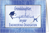 Granddaughter Engineering Graduation Congratulations Blueprints card