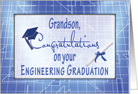 Grandson Engineering Graduation Congratulations Blueprints card