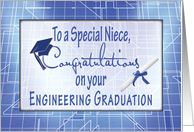 Niece Engineering Graduation Congratulations Blueprints card