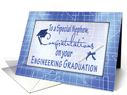 Nephew Engineering Graduation Congratulations, Blueprints card