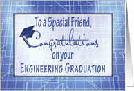 Friend Engineering Graduation Congratulations Blueprints card