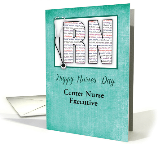 Customizable Job Title RN Nurses Day in Words with Stethoscope card