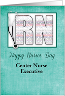 Customizable Job Title RN Nurses Day in Words with Stethoscope card