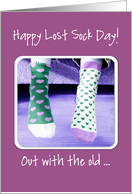 Lost Sock Memorial Day Purple and Green Socks card