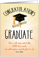 Graduate Religious Cap Diploma on Starburst Background card
