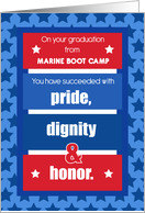 Marine Boot Camp Graduation Congratulations Red White Blue Stripes card
