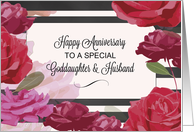 Goddaughter Husband Wedding Anniversary Congratulations with Roses card