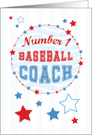 Thanks Baseball Coach All Stars Red Blue Stripes card