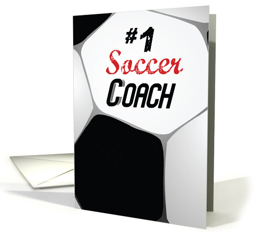 Soccer Coach Large Ball with Grunge Looking Words card (1434878)
