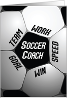 Soccer Coach Thanks Large Ball card