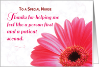Thanks Nurse for Kindness Pink Daisy card