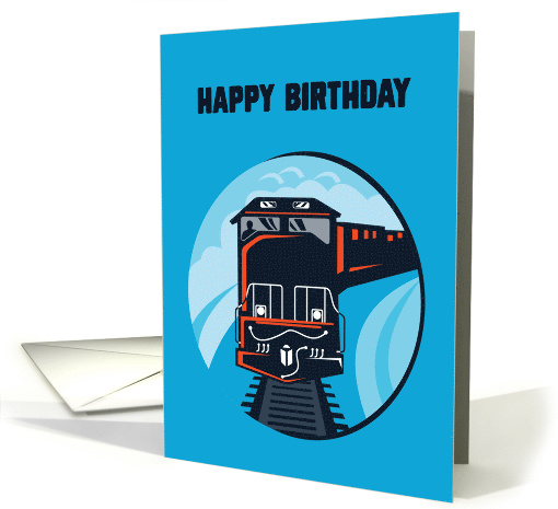 Happy Birthday Train for Little Boy on Blue card (1435958)