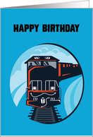 Happy Birthday Train for Little Boy on Blue card
