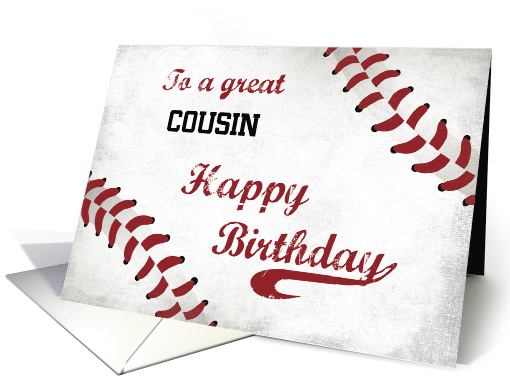 Custom Relationship Cousin Birthday Large Grunge Baseball card