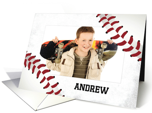 Photo Personalized Name Andrew Birthday Large Grunge Baseball card