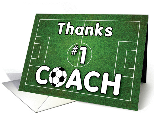 Thanks Soccer Coach Grass Field card (1436484)