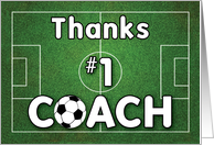 Thanks Soccer Coach Grass Field card