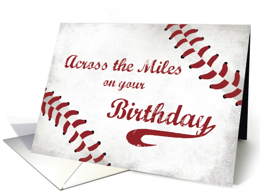 Across the Miles Happy Birthday Large Grunge Baseball card (1436492)