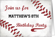 Baseball Themed Birthday Party Invitation card