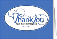 Internship Thank You Elegant Blue Script card