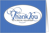Volunteer Thank You Blue Script card