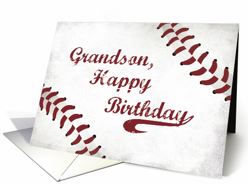 Grandson Birthday Large Grunge Baseball Sport card (1438016)