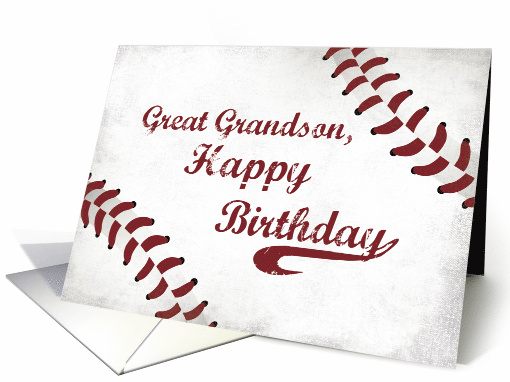 Great Grandson Birthday Large Grunge Baseball Sport card (1438024)