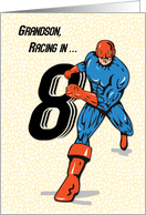 Grandson 8th Birthday Superhero card