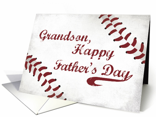 Grandson Fathers Day Large Grunge Baseball Sport card (1438584)