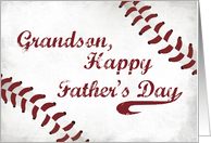 Grandson Fathers Day Large Grunge Baseball Sport card