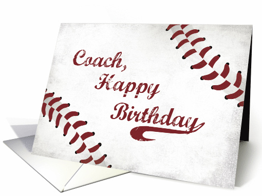 Coach Happy Birthday Large Grunge Baseball Sport card (1438606)