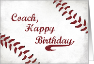 Coach Happy Birthday Large Grunge Baseball Sport card