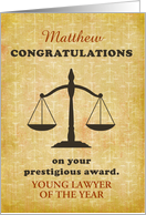 Law Field Award Winner Congratulations Personalize Name and Award card