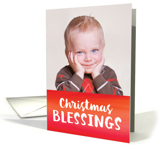 Christmas Blessings Watercolor Look Photo card (1440342)