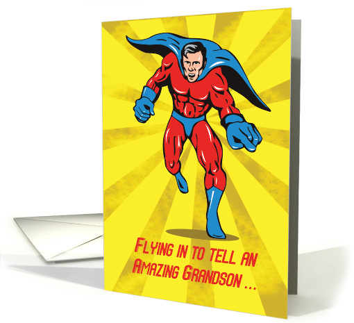 Superhero Grandson 8th Birthday card (1441908)