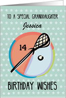 Granddaughter Birthday Lacrosse Sport Personalize Name Age 14 card