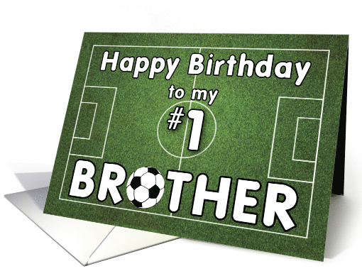 Brother Soccer Birthday with Grass Field and Ball card (1442492)