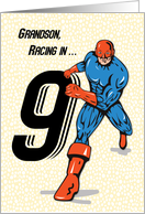 Grandson 9th Birthday Superhero card