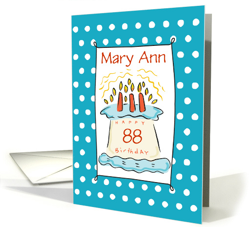 Custom Name and Age 88th Birthday Cake card (1442742)