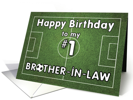 Brother in Law Soccer Birthday with Grass Field and Ball Sports card