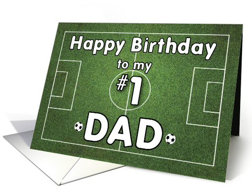 Dad Soccer Birthday with Grass Field and Balls Sports card (1442894)