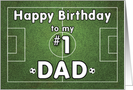 Dad Soccer Birthday with Grass Field and Balls Sports card