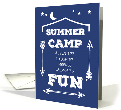 Thanks Camp Counselor Fun Navy Blue White Arrows card (1443420)
